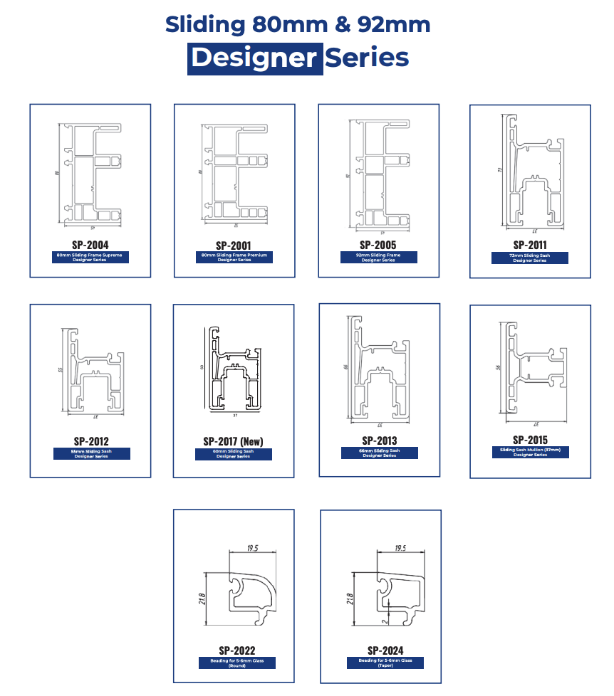 Europrofilo Designer Series Technical Profiles