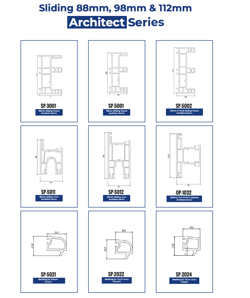 Europrofilo Architect Series Technical Profiles