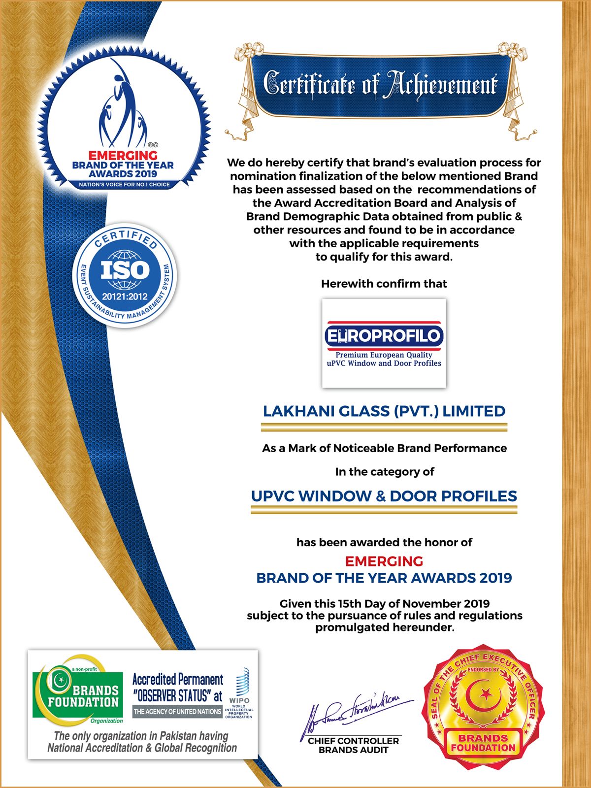 EuroProfilo Certificate 01