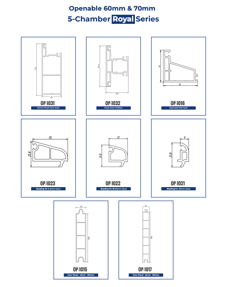 Europrofilo Royal Series Openable 60mm 70mm