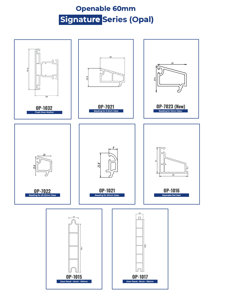 Europrofilo Signature Series Opal Technical Profiles